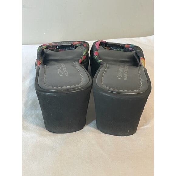 Donald J Pliner "CAPRIS" Slide Sandals Black Floral Women's Sz 9.5 - Picture 6 of 8